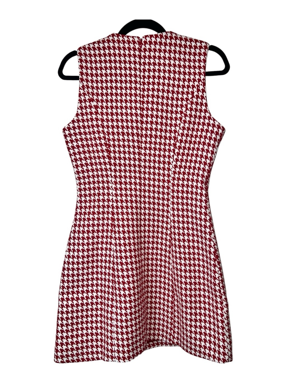 Commense Red White Houndstooth Sleeveless Mini Dress NWT Size Small Sold Out - Picture 3 of 9